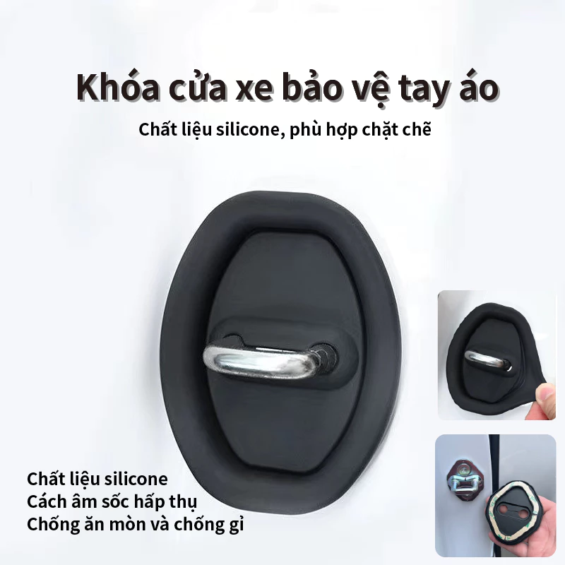 Khóa Cửa Ô Tô Vỏ Bảo Vệ Cửa Miếng Lót Bảo Vệ Cửa Hấp Thụ Sốc Silicon Miếng Lót Bảo Vệ Cửa