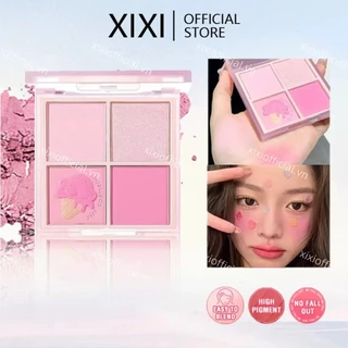 Xixi 4 Màu Phấn Mắt Bảng Phấn Mắt Bốn Màu Phấn Má Hồng 2in1 Blush Và Eye Shadow Nature Eye Shadow D511