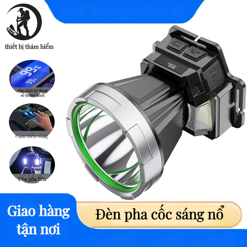 Màn hình pin cảm ứng câu cá LED công suất cao sạc Type-C mới được nâng cấp, đèn pha đi đêm, đèn khai thác, đèn câu cá đêm cắm trại ngoài trời
