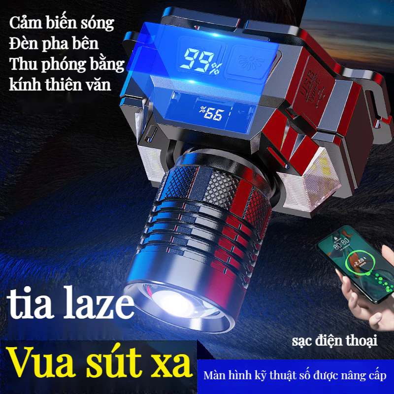 Phiên bản nâng cấp của laser trắng đa chức năng với cảm biến LED zoom ánh sáng mạnh và màn hình điện (vận chuyển từ Việt Nam) Tai nghe sạc Type-C