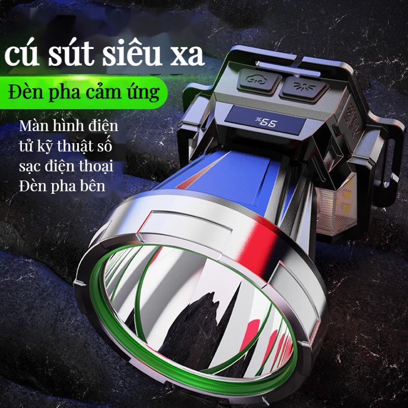 Màn hình pin cảm ứng câu cá LED sạc đa chức năng mới được nâng cấp, đèn pha đi đêm, đèn khai thác, đèn câu cá đêm cắm trại ngoài trời