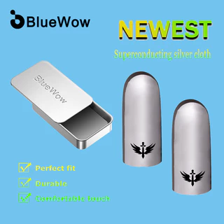 Bluewow [Thiên thần sa ngã] Đầu ngón tay hai tay bằng vải bạc mới Dụng cụ ma thuật chống trượt Tay áo ngón tay bằng sợi bạc siêu mỏng Chống mồ hôi PUBG COD