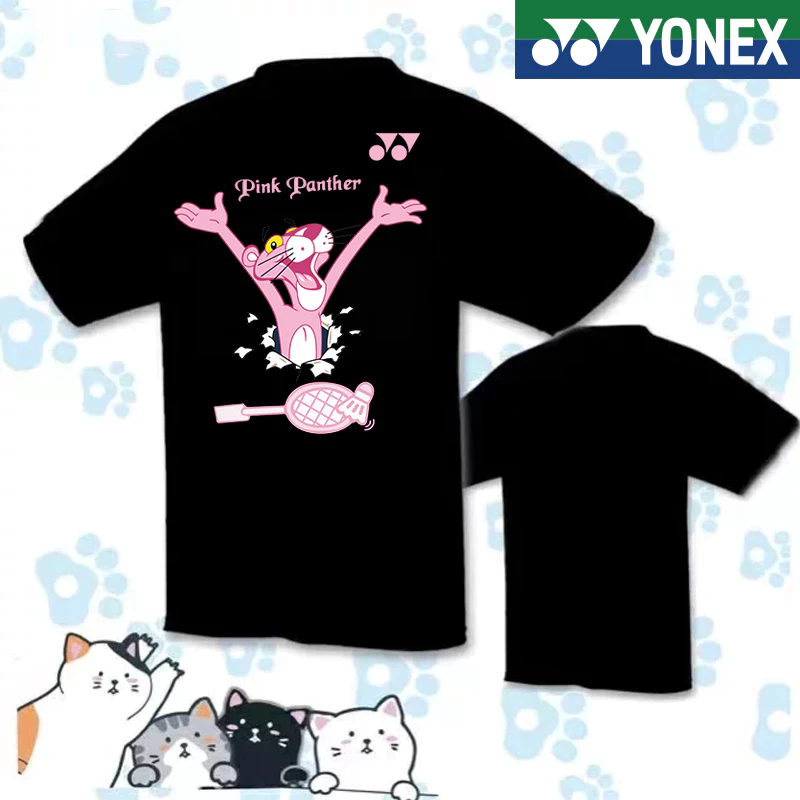 Áo thun Yonex 2024 cầu lông thể thao dành cho nữ Áo thun ngắn tay khô nhanh hấp thụ mồ hôi cặp đôi áo sơ mi văn hóa hàn quốc