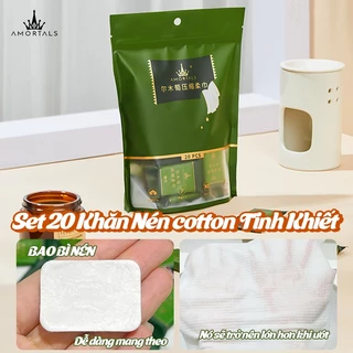 Chính Hãng 100%  Khăn mặt nén 20 cái Amortals Khăn lau du lịch 22 * 22 mini hình viên kẹo