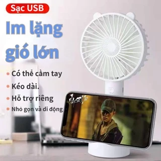 Quạt nhỏ cầm tay sạc USB gấp quạt mini im lặng để bàn treo cổ quạt điện cầm tay nhỏ