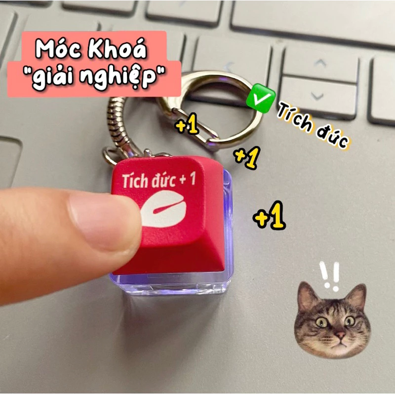 🧁[Wind]🧁Móc Khoá Cute Bàn Phím Cơ Có Đèn - Móc Khoá Keycap Quà Tặng Phụ Kiện Dễ Thương YKD