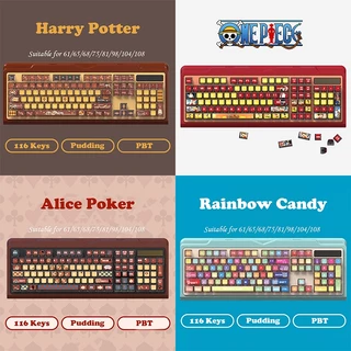 [Harry Potter] 116 Phím Pudding Keycaps Bohemian Dâu Sữa ASA Profile PBT Bốn Mặt Truyền Ánh Sáng Nhuộm Thăng Hoa Bàn Phím Cơ Keycaps Keycaps Trục Chéo Dễ Thương