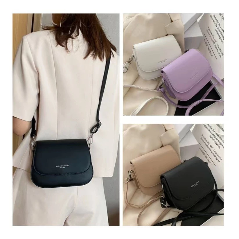 Túi nhỏ đeo vai đơn thời trang và tối giản dành cho nữ, túi đeo vai đơn phiên bản Hàn Quốc màu trơn, túi đeo chéo đơn giản và thời trang, túi vuông nhỏ yên ngựa