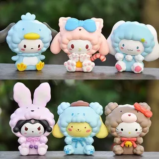 6 Cái / bộ My Melody Anime Hình Hello Kitty Kuromi Cinnamoroll Pochacco Cosplay Chim Cánh Cụt Thỏ Mèo Cừu Q Phiên Bản Động Vật PVC Nhân Vật Hành Động Mô Hình Đồ Chơi Búp Bê