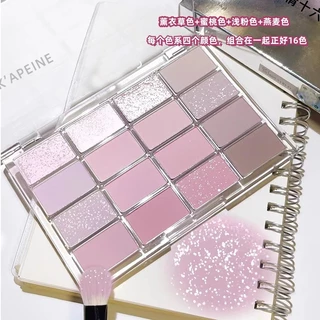 K 'APEINE Khay phấn mắt 16 màu làm mờ matte Pearl mờ Làm sáng Silkworm Phấn mắt màu nâu Earth Eyeshadow