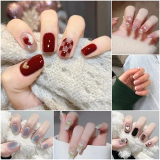 ✨️✨️Keo ngắn, đeo miếng dán móng tay giả nailbox thiết kế sang chảnh cho các nàng kèm keo dán chuyên dụng