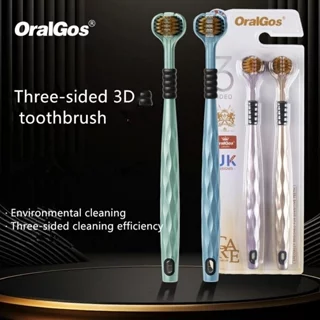 Bàn chải đánh răng ba mặt Oralgos dành cho người lớn làm sạch tại nhà chăm sóc nướu
