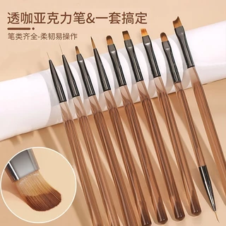 9 Cái / bộ Móng Tay Chuyên Nghiệp Bộ Bàn Chải Thiết Kế Gel Sơn Tranh Vẽ Acrylic Bàn Chải Móng Tay Cho Móng Tay Nghệ Thuật Dụng Cụ Làm Móng Tay