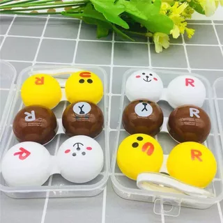 Ống kính tiếp xúc màu UYAAI Sali Chicken Carter Bunny Hộp ống kính hoạt hình Vỏ dễ thương Hộp kính tiếp xúc động vật