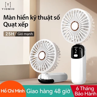 YIOMIO Chế Độ Quạt Cầm Tay mini Di Động Có Thể Gập Lại Quạt Nhỏ Màn Hình Kỹ Thuật Số Sinh Viên Văn Phòng Quạt Nhỏ Quà Tặng Sạc USB Pin 5000mA