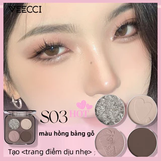 💕  VEECCI chỉ bảng phấn mắt bốn màu người mới bắt đầu ngọc trai lấp lánh mờ màu đất đường viền niche cửa hàng hàng đầu chính thức