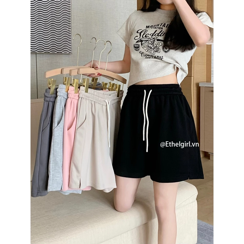 Ethelgirl 4 Màu Hàn Quốc Cao Cấp Phù Hợp Với Quần Short Thể Thao Nữ Quần Áo Thường Ngày Chân Thẳng Quần Nóng