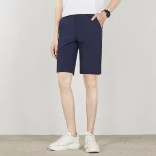 Phiên Bản Hàn Quốc Hợp Thời Trang Slim-fit Phù Hợp Với Quần Short Nam Mùa Hè Phong Cách Anh Màu Trơn Phù Hợp Với Quần Giữa Nam Nhanh Khô Thẳng Năm Điểm Quần Nam 27