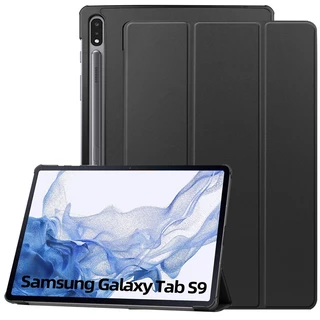 Ốp điện thoại máy tính bảng bằng da PU từ tính cho Samsung Galaxy Tab S9 Fe + Plus SM-X610 / X616 S9 + Plus SM-X810 SM-X816B SM-X818U 12.4 Vỏ gấp lật cứng Tự động ngủ / đánh thức