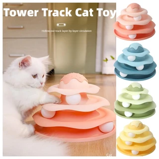 Mèo Teaser Dính Tháp Mèo Quay Bóng 4 Lớp Huấn Luyện Trí Thông Minh Tấm Giải Trí Tháp Đồ Chơi Cho Thú Cưng Tương Tác