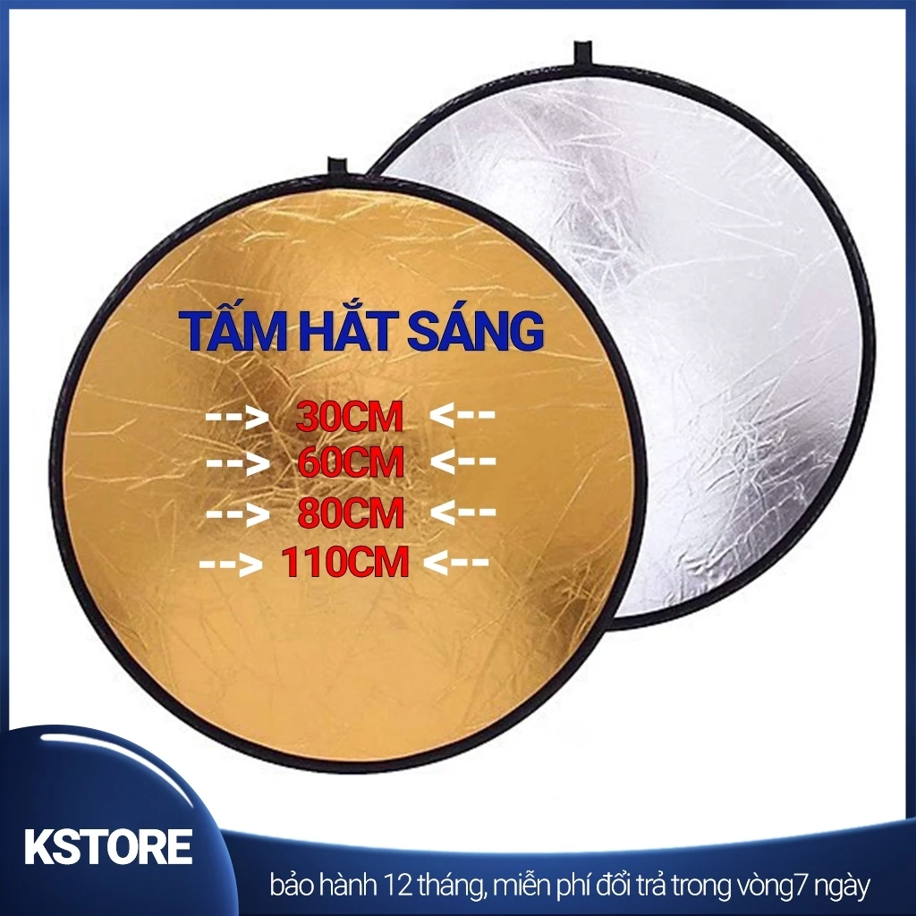 Phản Quang Tròn 2 Trong 1 Kích Thước 30 / 60 / 80 / 110cm, Phản Quang 2 Trong 1 Để Chụp Ảnh Chuyên Nghiệp