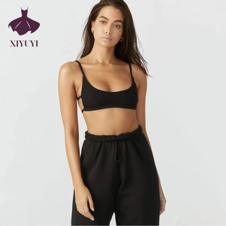 Xiyuyi Áo Vest Nữ Mỹ Retro Áo Khoác Ngoài Backless Suspender Gợi Cảm Hot Girl Tube Top