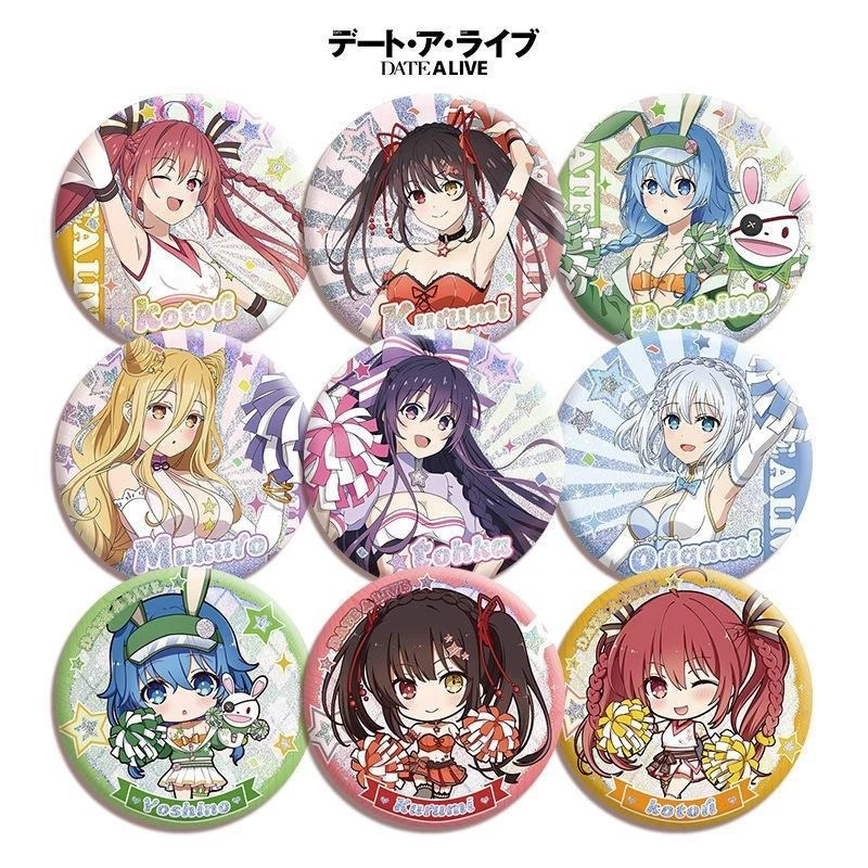 58mm Ngày Một Sống Yoshino Yatogami Tohka Tokisaki Kurumi Tinplate Kim Loại Huy Hiệu Pin Trâm Anime Ngoại Vi Sưu Tập Quà Tặng