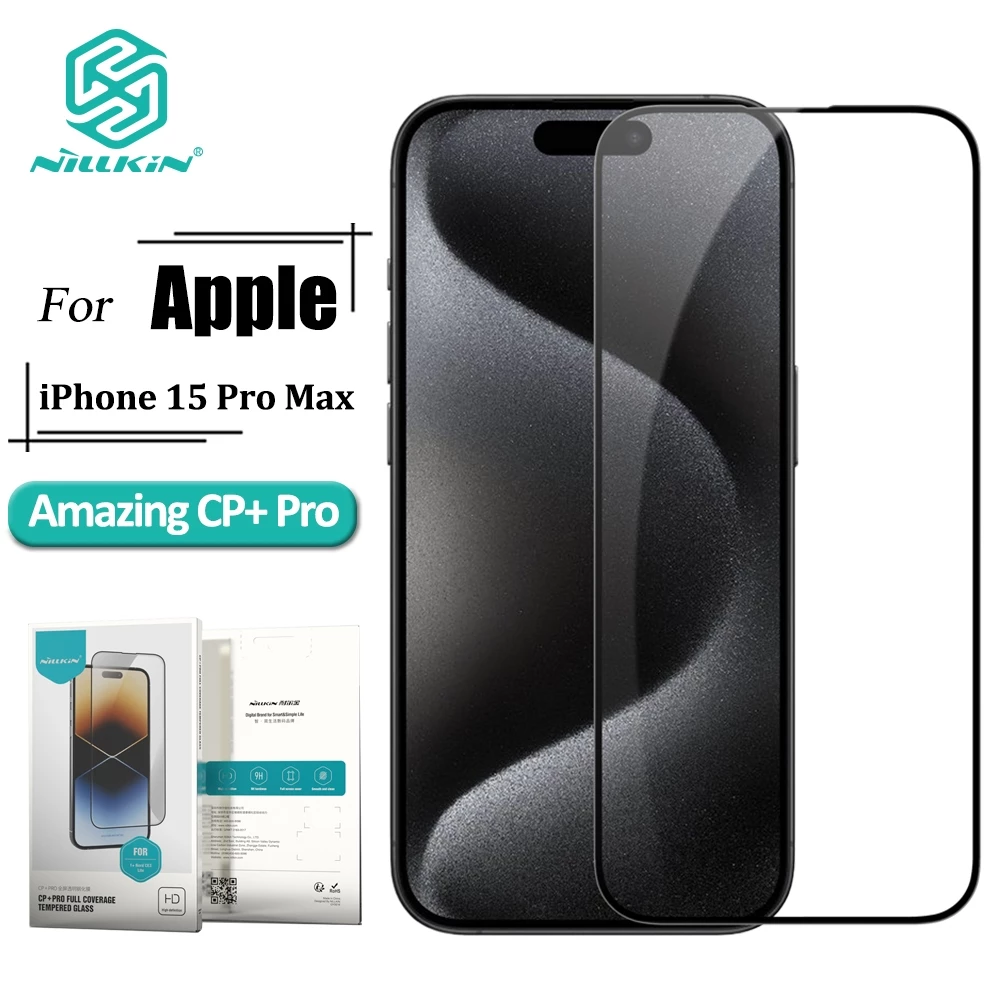 Kính cường lực toàn màn hình NILLKIN iPhone 15 Pro Max 15 Pro Chống trầy xước Vân tay Chống chói CP + Pro 9H Bảo vệ màn hình chống cháy nổ