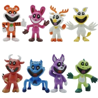 8 Cái / bộ Mỉm Cười Critters 2 Hình Mô Hình Hoạt Hình Bearhug Hopscotch Catnap Anime Hành Động Figuras Búp Bê Đồ Chơi Trẻ Em Quà Tặng