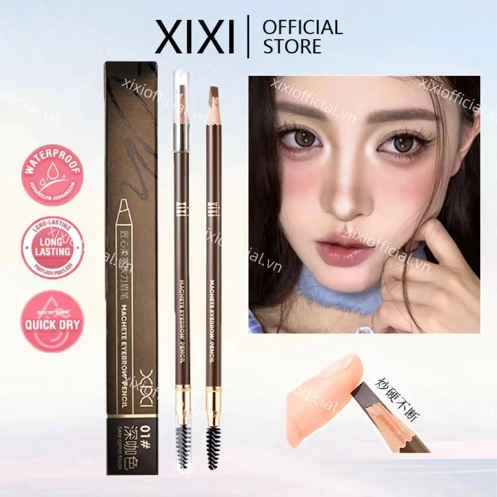 Xixi Trang điểm Bút chì kẻ mày tự nhiên gốc ba chiều trong suốt không thấm nước mịn màng và dễ phác thảo bàn chải lông mày quá tay NO.D742