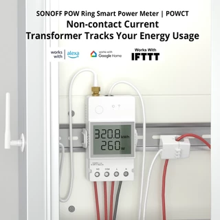 Sonoff POWCT 100A WiFi POW Ring Đồng hồ đo công suất thông minh Chia CT Cảm biến ESP32Chip Energy Monitor Contacter Control Smart Life với IFTTT Hoạt động với Alexa Google Home