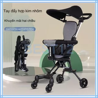 Xe đẩy gấp có thể đảo ngược 2 chiều có bánh xe khóa