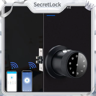 [Hàng HOT] Khóa cửa vân tay thông minh Mật khẩu Hợp kim kẽm Hình tròn - Khoá tay nắm tròn cao cấp【SecretLock】