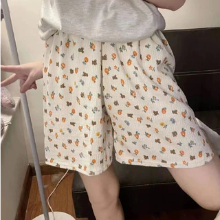 Quần Short Bé Gái Đi Bộ Quần Cong Hoạt Hình Dễ Thương Lười Pyjama Quần Co Giãn Eo Sinh Viên Quần Short Nhà Nữ Xuân Thu Hè Quần Thường Ngày