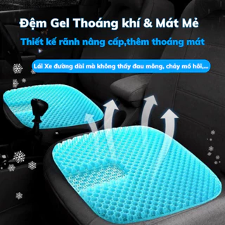 Đệm ngồi silicon 3D thoáng khí BoGi Cao su Non Cao Cấp, lót mông Phù hợp cho ghế Ô tô, văn phòng và thiền, chống đau mỏi