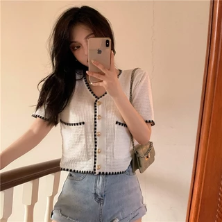 NUZIRO  Áo Thun Croptop Phong Cách Retro Xinh Xắn Cho Nữ