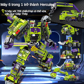 Đồ chơi bé trai Mecha Tích lũy trở thành Hercules Bộ đồ chơi khối xây dựng lắp ráp 6 trong 1 cho bé trai