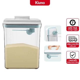 Ankou hộp trữ sữa Hộp Đựng Trong Suốt Có Muỗng Và Giá Đỡ 2300ml (Hình Chữ Nhật)