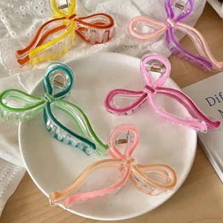 1k 13cm Acrylic Jelly Màu Dầu Nhỏ Giọt Nơ Nơ Lớn Kẹp Tóc Nữ Phong Cách Hàn Quốc 1k Dây Xoắn Bướm Búi Tóc Thanh Lịch Đơn Giản Và Đa Năng Thời Trang Cá Mập Tóc Phụ Kiện Tóc