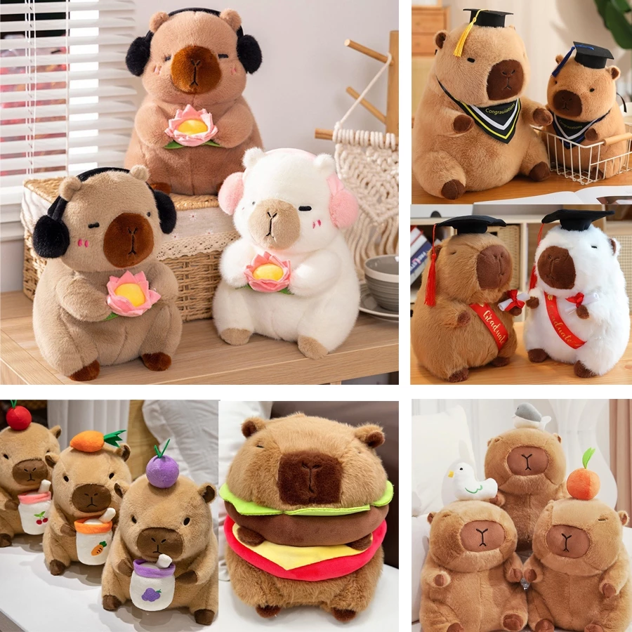 Mới Capybara Sang Trọng Mô Phỏng Capibara Anime Lông Tơ Đồ Chơi Kawaii Thú Nhồi Bông Mềm Búp Bê