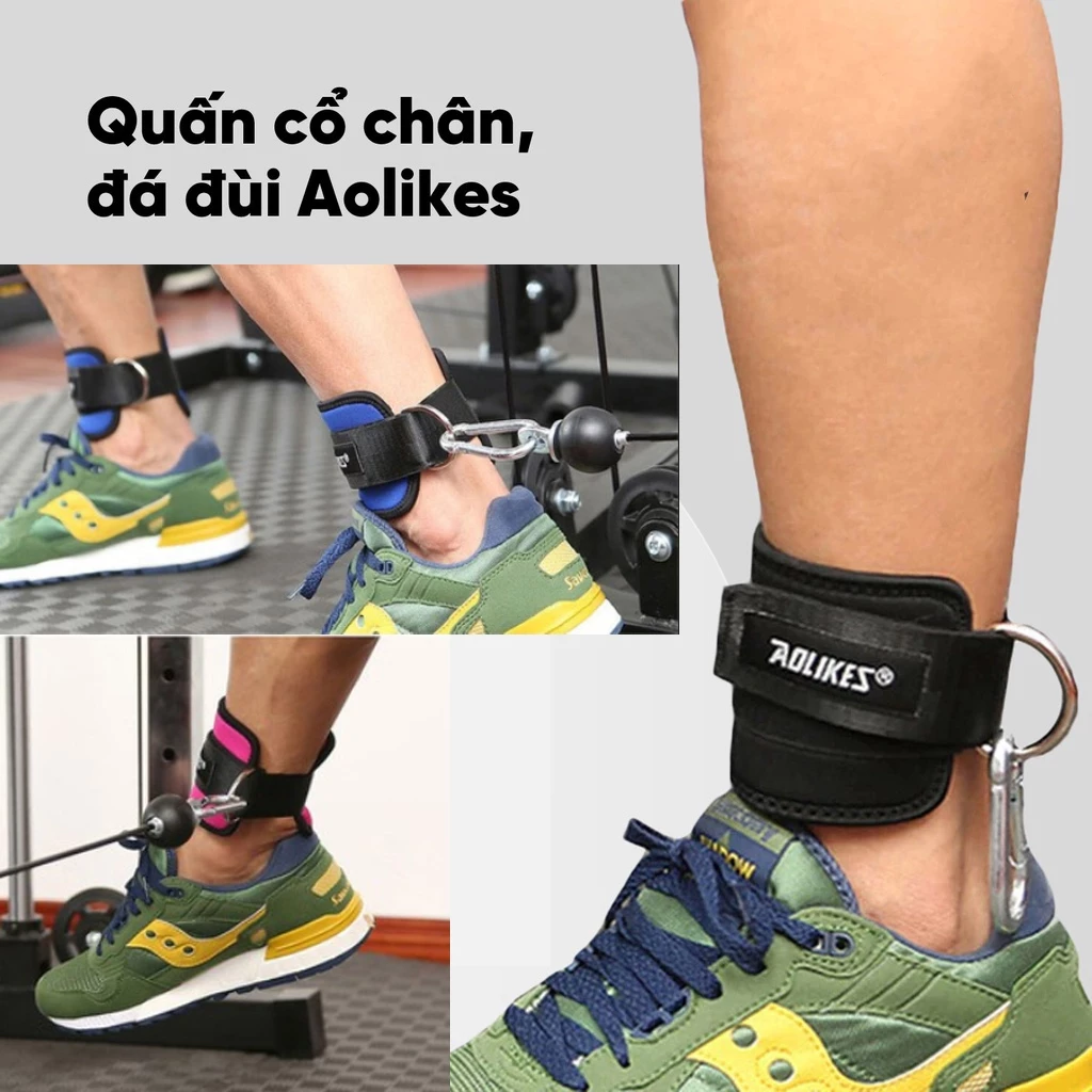 Quấn Cổ Chân Aolikes A-7129, Đá Đùi Tập Gym, Tập Mông Chính Hãng Cao Cấp, dây đeo mắt cá chân, rèn luyện sức mạnh chân, Đồ bảo hộ thể thao chịu trọng lượng