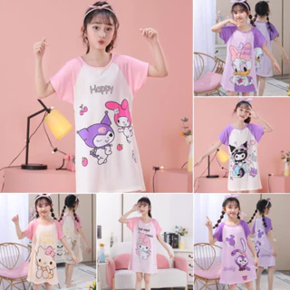 95-155cm Sanrio Bé Gái Pyjama Đầm Công Chúa Mùa Hè Bộ Đồ Ngủ Mỏng Phần Bé Gái Trung Và Lớn Trẻ Em Bộ Đồ Ngủ Bé Gái Homewear Quần Áo Điều Hòa Không Khí