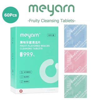 MEYARN 60 miếng Cái viên sủi khay niềng răng Răng giả chỉnh nha Giữ răng Niềng răng Viên nén làm sạch sủi bọt