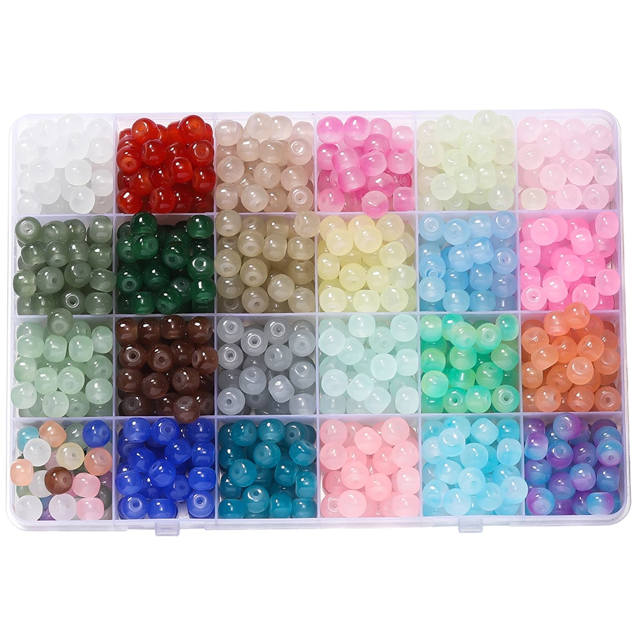 St. kunkka 20-50 Chiếc 7 * 8mm Hạt Thủy Tinh Hai Màu Rời Hạt Cho DIY Đính Hạt Vòng Tay Vòng Cổ Làm