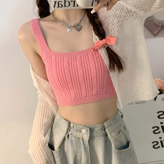 áo 2 dây 2024 Mới Ngắn Phong Cách trơn áo croptop 2 dây sexy áo ba lỗ