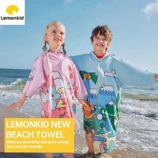 Khăn tắm trẻ em Lemonkid nhanh khô áo choàng tắm chống nắng nhanh khô có mũ trùm đầu hoạt hình áo choàng