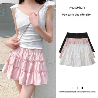 Chân váy nữ BIGSZIE Banamo Fashion chân váy 2 tầng dáng xòe chất gân đũi siêu mát siêu xinh 5928