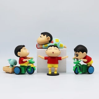 4 Cái / bộ Anime Crayon Shin-chan Hình Thể Thao Nohara Shinnosuke Đi Xe Đạp Phiên Bản Q PVC Nhân Vật Hành Động Mô Hình Máy Tính Để Bàn Trang Trí Bánh Đồ Chơi Búp Bê