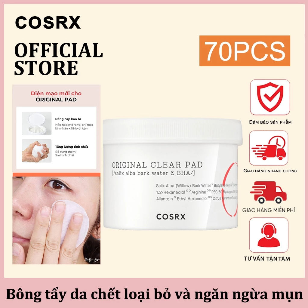 Cosrx One Step Original Clear Pad 70 miếng- Bông tẩy tế bào chết cải thiện mụn đầu đen/ đầu trắng