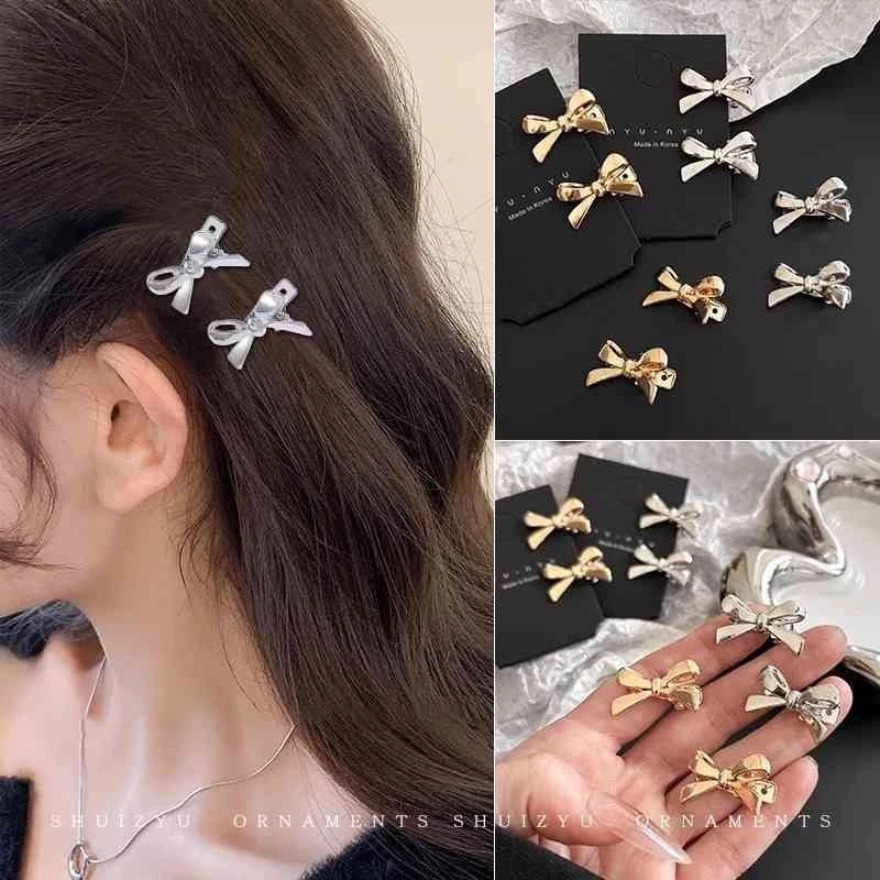 🔆1 Chiếc Kim Loại Mini Dễ Thương Nơ Kẹp Tóc Kẹp Tóc Mỏ Vịt Kẹp Bên Nổ Phụ Kiện Tóc